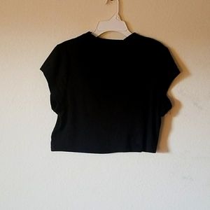 Black  high neck crop top